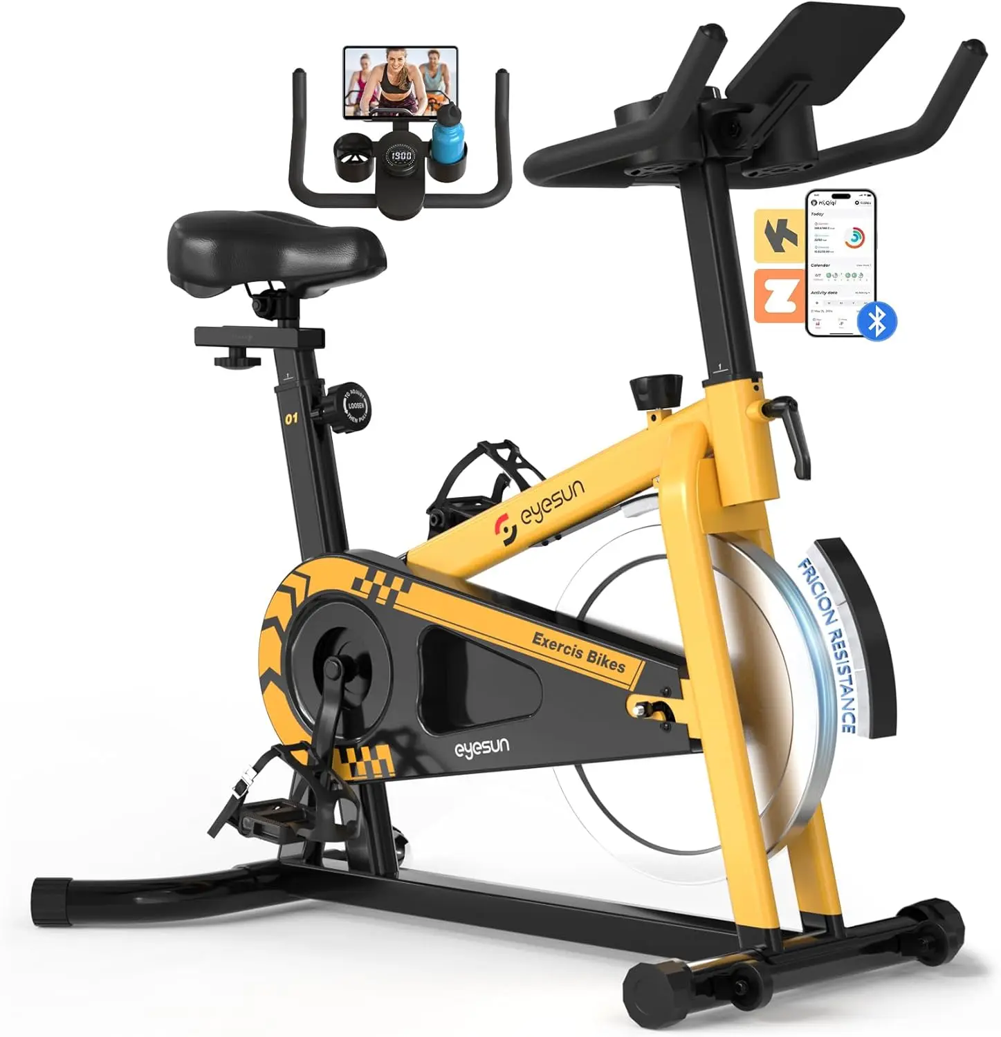 

Exercise Bike for Home, Magnetic Resistance, Silent Belt Drive, 330lbs Capacity