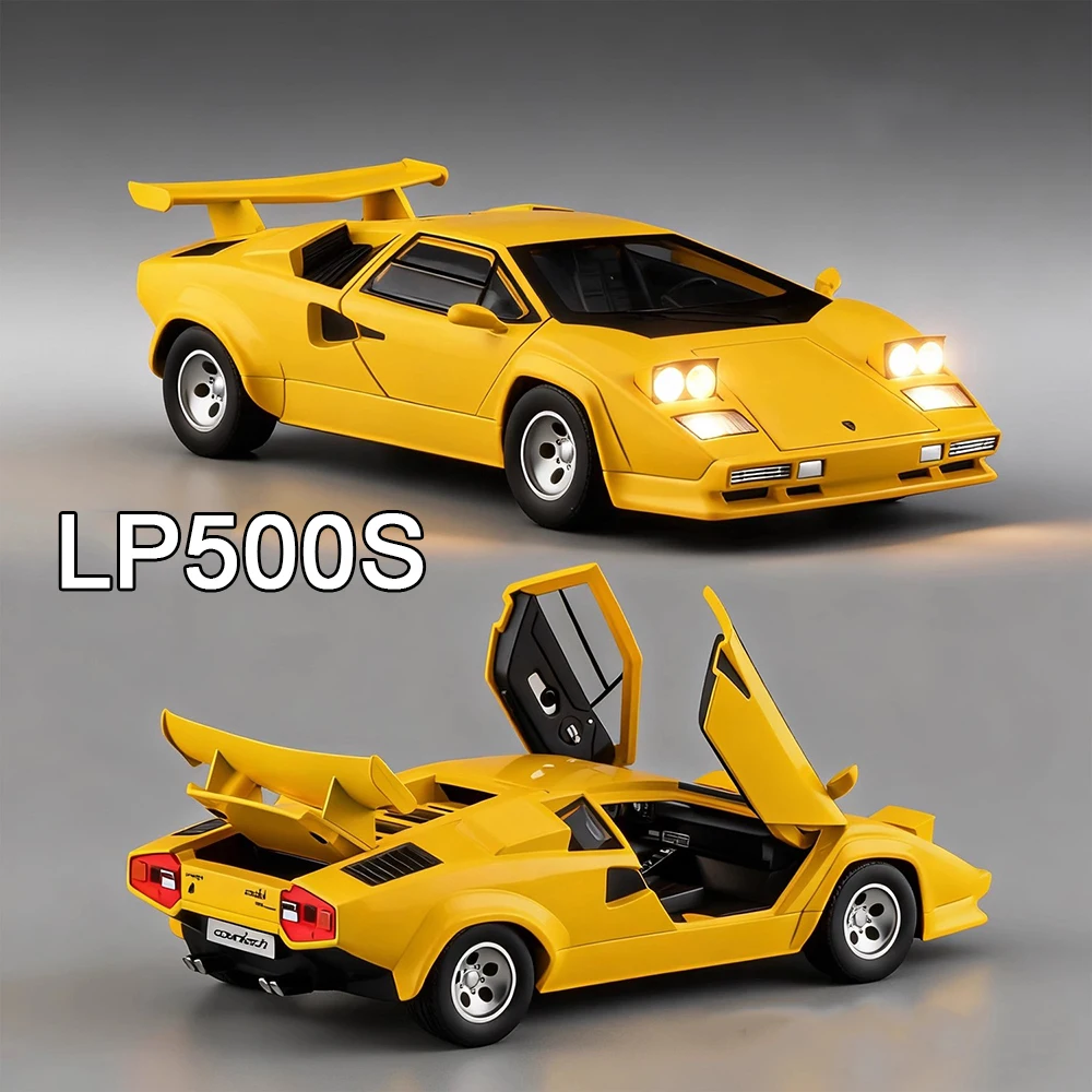 

1:24 сплав Lambor Countach LP500S Valkyrie игрушки модели литья под давлением автомобили свет звук резиновые шины миниатюрный автомобиль для детей подарки для взрослых
