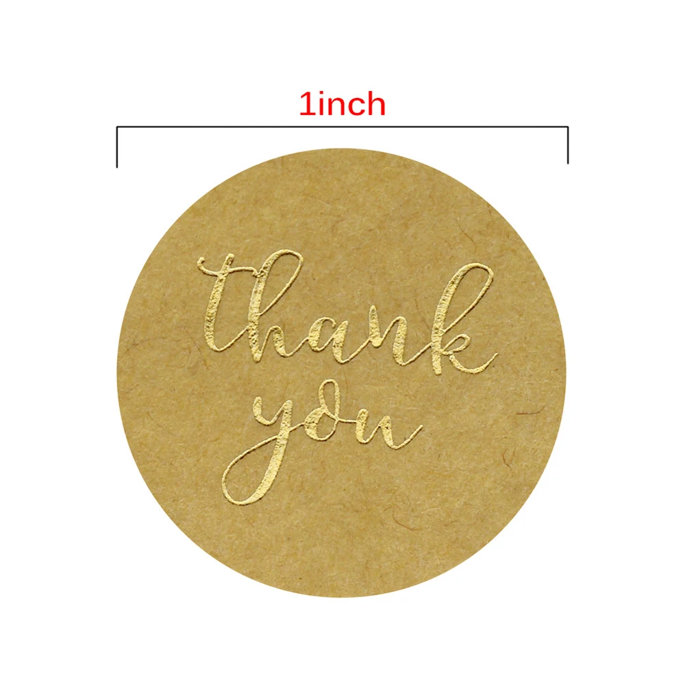 100-500pcs Golden Font Thank You Stickers Kraft Festival Decorative Stickers Tags Envelope Christmas Stickers Scrapbooking