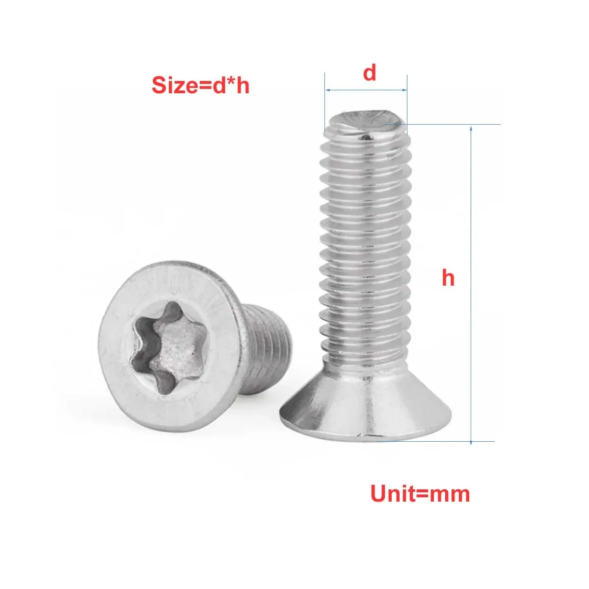 

304 Stainless Steel Countersunk Plum Blossom Screw/Gb2673 Flat Head Anti-Theft Bolt M2M3M4M5M6