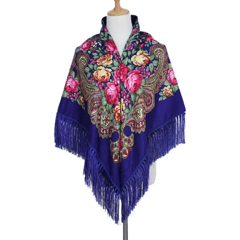 Ladies Cotton Linen Scarf Fashion Shawl Casual Vintage Bohemian Print Ethnic Style Best Seller Tassel Women Clothing Streetwear