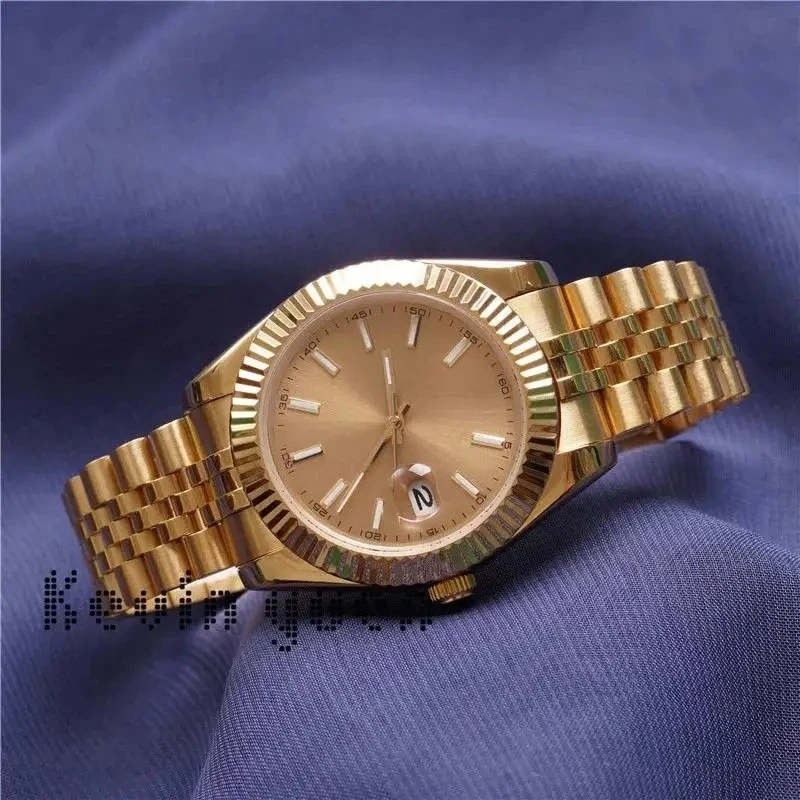 럭셔리 신형 남성 시계 자동 기계식 시계 스테인리스 스틸 데이트저스트 스타일 로즈 골드 블루 블랙