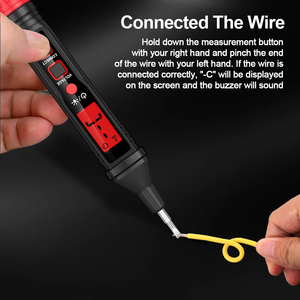 GVDA Non-contact AC Voltage Detector Test Pencil 12-300V Voltage Tester with Backlight Electric Measuring Pen Electrician Tool