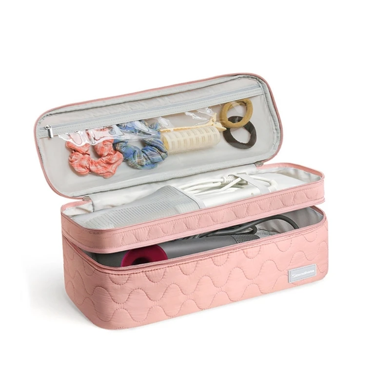 Hair Dryer Carrying Case Quilted Double Layer Travel Storage Bag Cotton Bag Anti Scratch Zipper Bag Portable