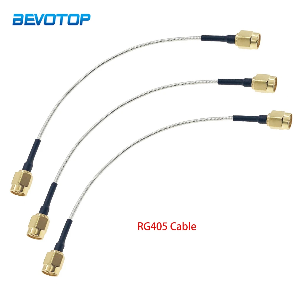 1Pcs RG405 Semi-Flexible Cables Silver SMA Male to SMA Male RF Coaxial  High Frequency Test Cable 086 50 Ohm 5CM-2M