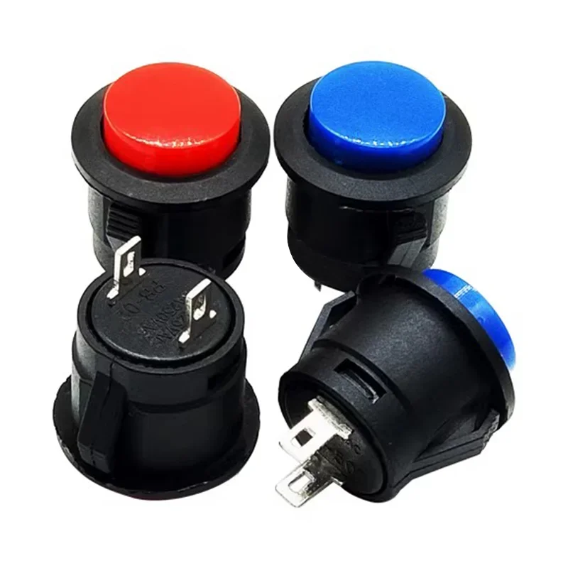 5/20PCS 6A 125V/3A 250VAC Snap on Button Switch 16MM Round Self Reset Push Switch Panel Mounting R13-507