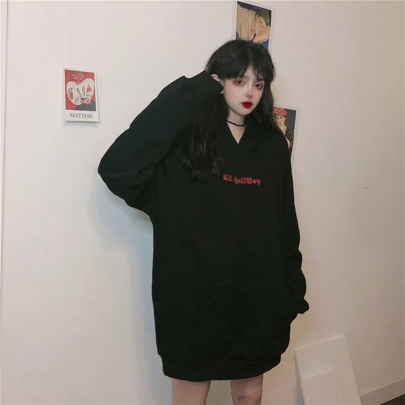 

Women Sweatshirts High Street Harajuku Cute Hoodies Punk Gothic Devil Horn Chic Hooded Pullover