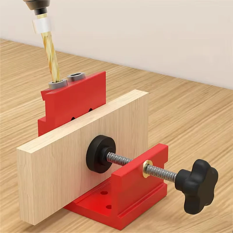 Adjustable Pocket Hole Jig Wooden Plugs Angle Drill Guide Woodworking Tool Hole Puncher Locator Jig Drill Bit Woodworking Tools