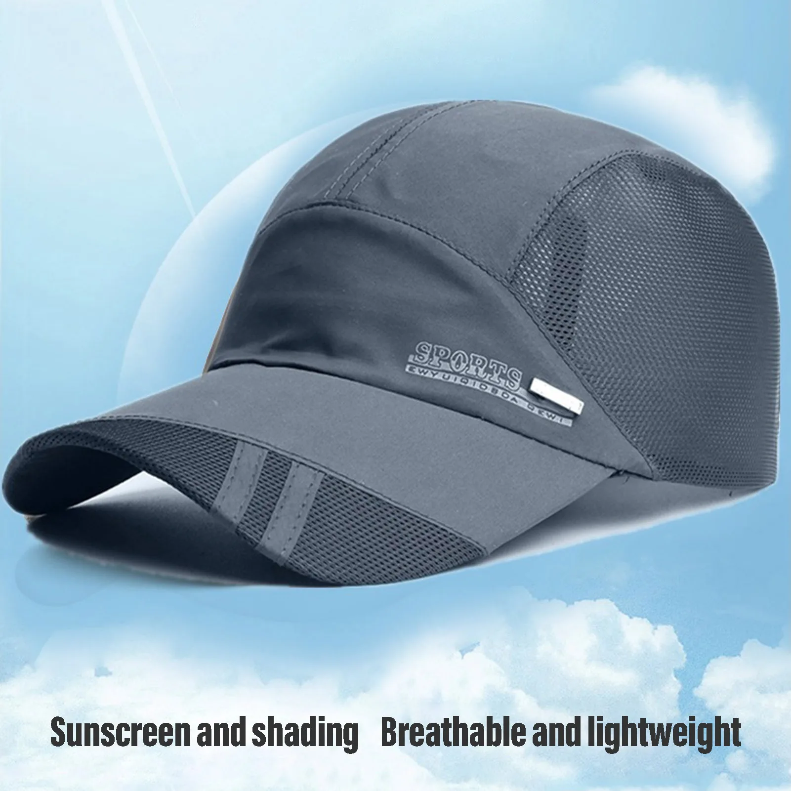 Polyester Baseball Cap With Breathable Mesh Sides, Ultra Light Sun Protection Hat For Fishing Travel Cycling, Unisex Adult