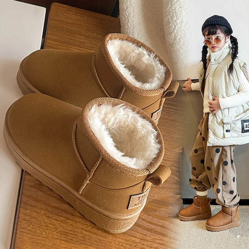 

Новинка 2023 года, детские зимние ботинки с подкладкой, теплая хлопковая обувь для мальчиков и девочек, нескользящие детские короткие зимние ботинки Детские Сапоги