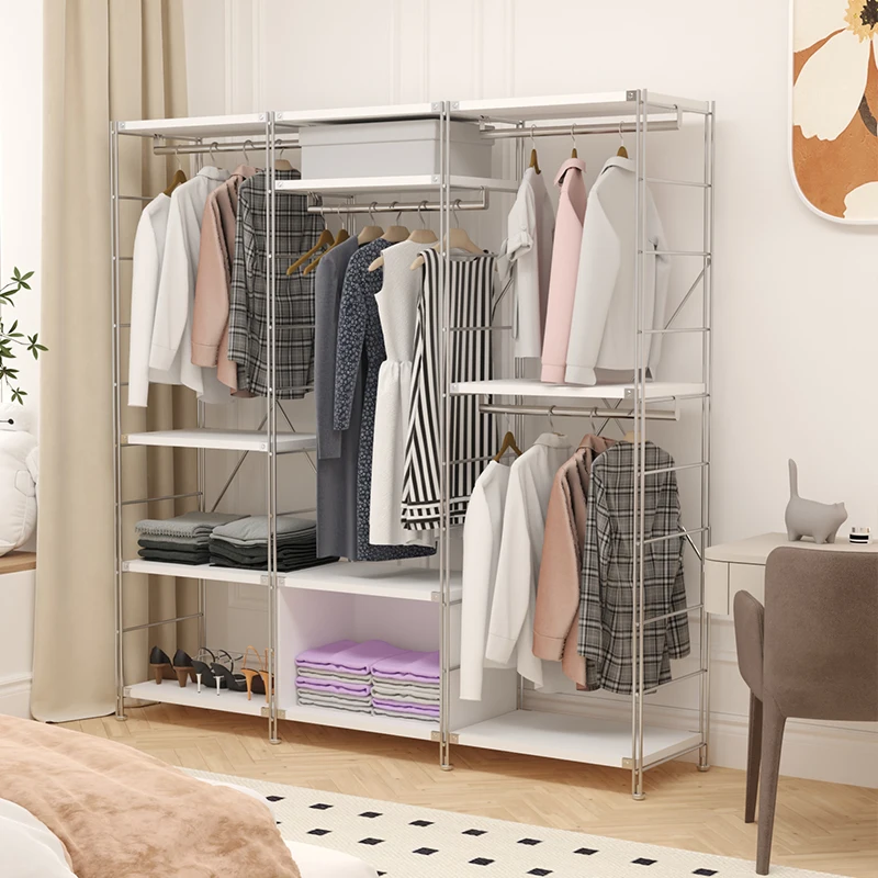 Open wardrobe home bedroom floor-to-ceiling walk-in coat rack hanger combination clothes rack