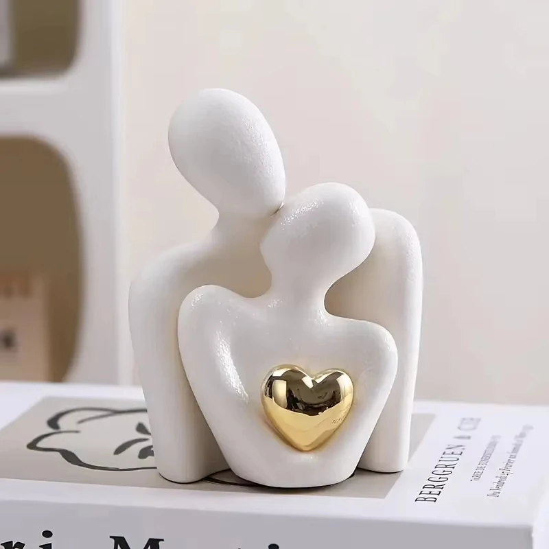 1Pc Romantic Love Embrace Statue Ornament Couples Embrace Each Other Set Home Bedroom Interior Decoration Ornamental