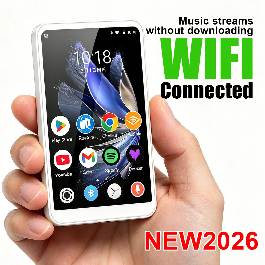 

Portable WiFi MP4 Player with Play Store Access,Spotify Premium Ready,4"HD Display,80G（16G+64G）, Ideal for Gym&Outdoor Activites
