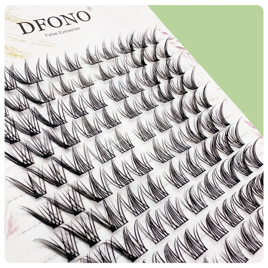 Natural Thick Single Strand False Eyelashes, 10 Rows 100 Clusters, C Series, Imitation Pure Wild Sources Fox Style