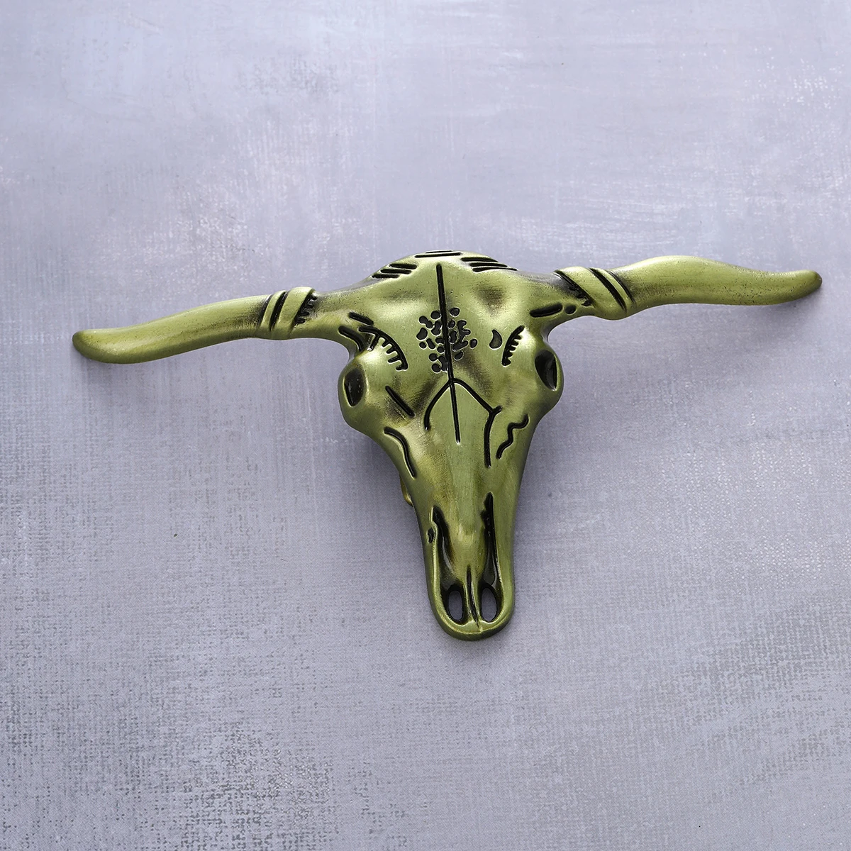 Accesorios para cabeza de hebilla de cinturón de piel de vaca de cobre antiguo de estaño antiguo tallado retro vaquero occidental