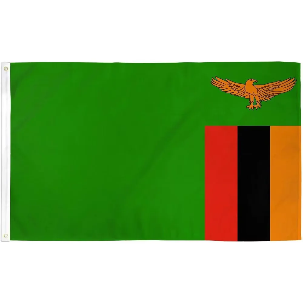Directly Delivery 100% Polyester National Zambia Flag