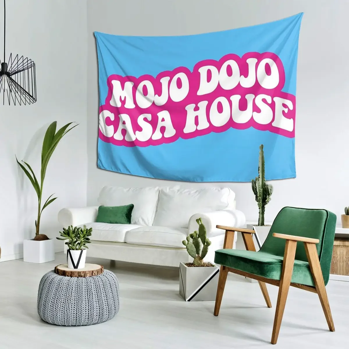 Blue Magenta Mojo Dojo Casa Hou Tapestry Hippie Wall Hanging Aesthetic Home Decoration Tapestries for Room Bedroom Dorm Room