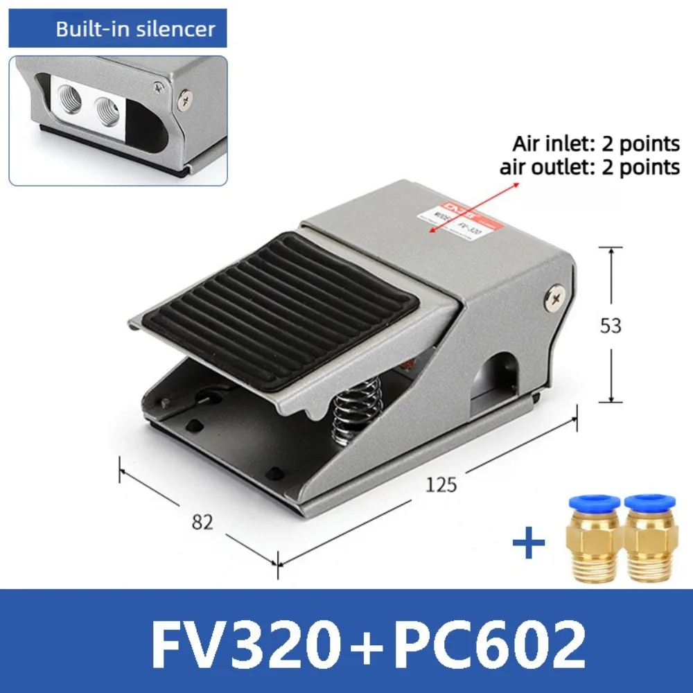 4F210-08 FV320 Pneumatic Foot Pedal Valve with Lock Cover 1/4