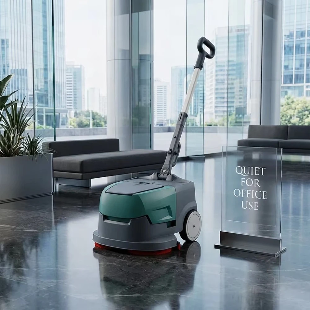 K1 Automatic Mini Floor Scrubber Compact Dual Brush 380mm Walk-behind Commercial Tile Marble I Mop Floor Scrubber