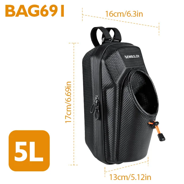 NEWBOLER 3L/5L Elektrische Scootertas Accessoires Elektrische voertuigtas met waterfleszak Waterdichte scooter voortas Fietstas - afbeelding 1