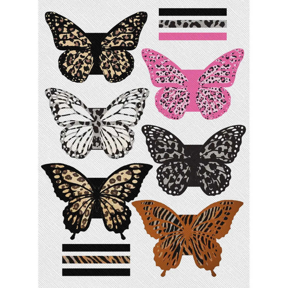 

30x22cm Hair Bow Shape Printed Colorful Butterfly Faux Cross Leather Bow Parts for Craft Gift DIY Making Hair Bow