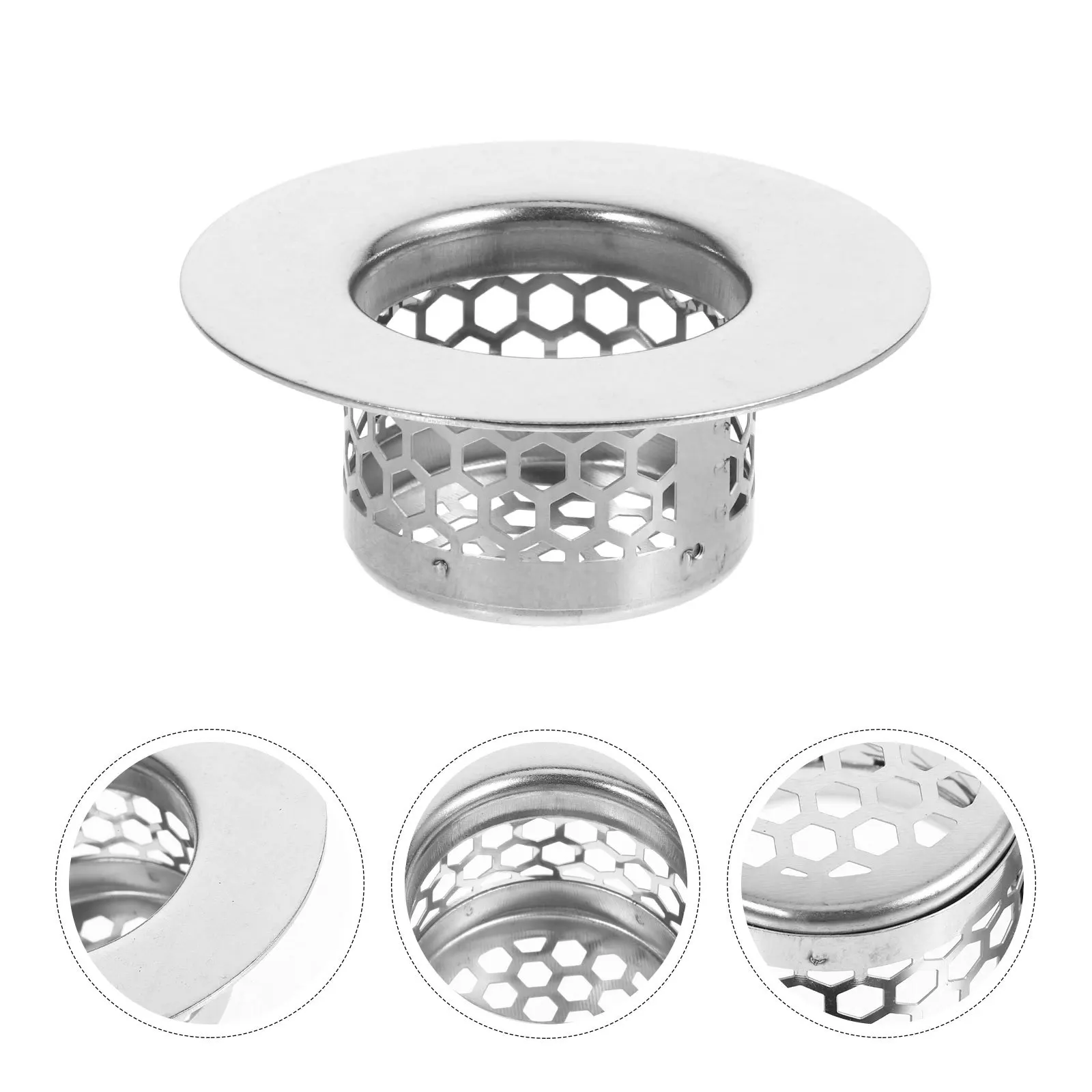 

2Pcs 304 Stainless Steel Sink Strainer Kitchen Bathroom Drain Hair Catcher Bathtub Filter Easy Clean Drain Hair Catcher