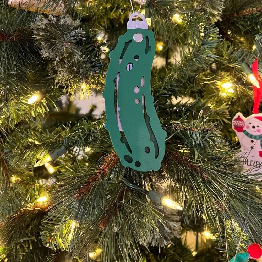 Wooden Christmas Pickle Money Holder Hanging Decorative Christmas Cucumber Ornament Handmade Christmas Tree Pickle Ornaments