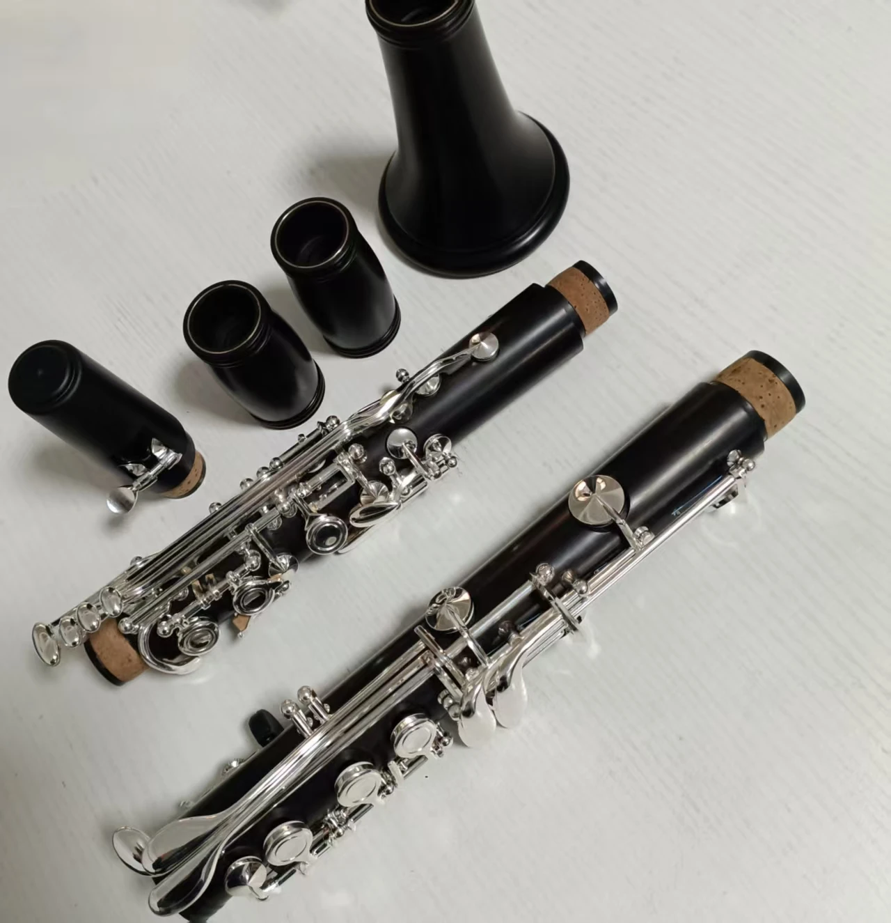 Bb‑Tone 17‑Key Clarinet Covered Hole Ebony Body Silver‑Plated Keys With Canvas Carry Case