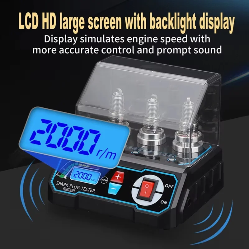 

A32Z-Car Spark Plug Tester Ignition Testers 110V Automotive Diagnostic Tool 3 Hole Spark Plug Analyzer Auto Scanner US Plug