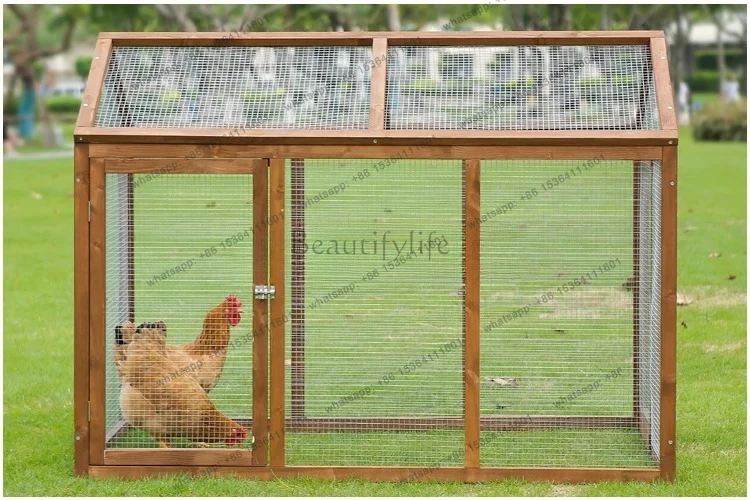 new home rustic wooden chicken coop fence displays a solid wood parrot cage