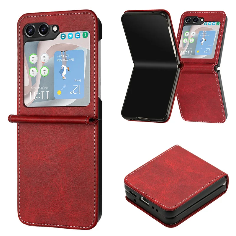 Etui Portfel z Klapką i Magnetycznym Zamknięciem na Telefon Samsung Galaxy Z Flip 7 6 5 4 3 Flip6 Flip5 Flip4 Flip3 z Przegródkami na Karty, Funkcją Stojaka i Skórzaną Okładką — zdjęcie produktu 4