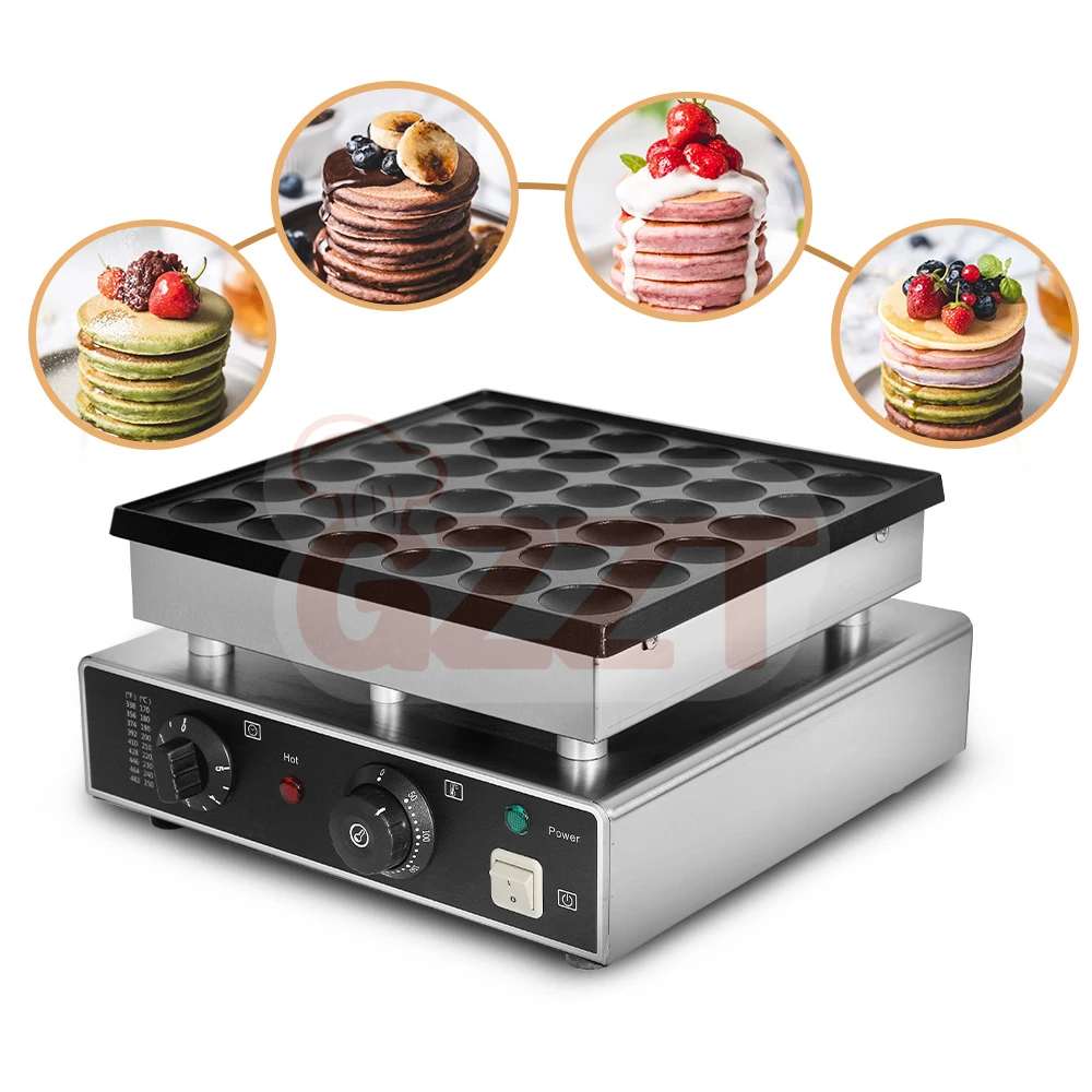 

2026, New modelIn Stock 110V/60Hz USA Plug Electric Dutch Pancake Poffertjes hine Mini Pancakes 36 Holes Mini Waffle M