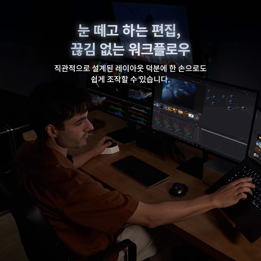 XPPen 파일럿 프로 편집 콘솔 블루투스 5.4 연결 1개의 올웨이 조이스틱 100개 이상의 단축키로 전문적인 브이로그 및 비디오 편집 가능