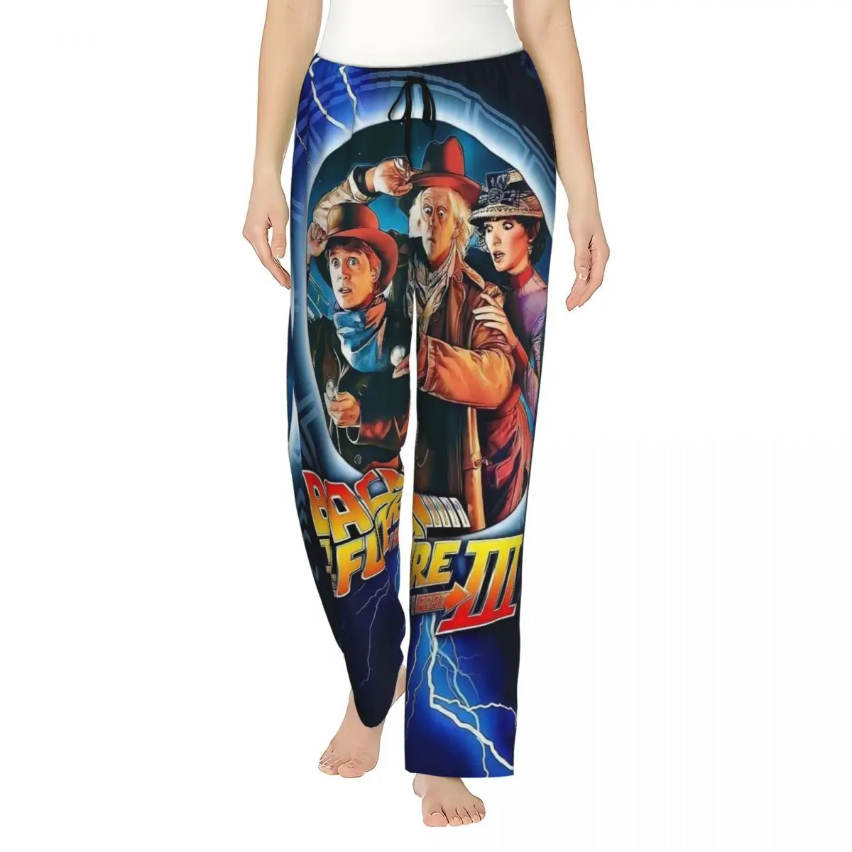 

Женские домашние брюки-пижама «Назад в будущее», эластичные, в стиле научной фантастики