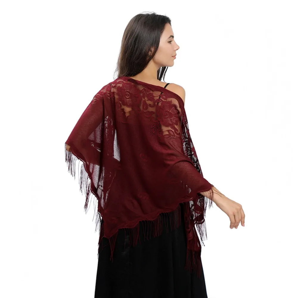 New Bridal Evening Dresses Shawl Bridesmaid Wedding Lady Cape Wraps Party Lace Lace Triangle Scarf