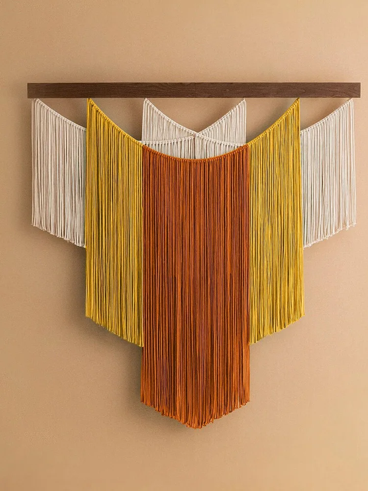 Bohemian Handwoven Tapestry Wall Decorative Hanging Piece Bedroom Room Decor Handmade Nordic Style Pure Color Wall Hanging