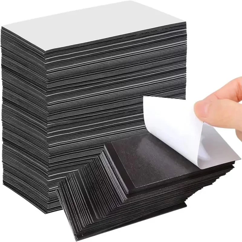 20/50Pcs Self Adhesive Flexible Rubber Magnetic Sheets 50x20mm Sticky Magnet Pads Photo Business Card DIY Craft Accessory