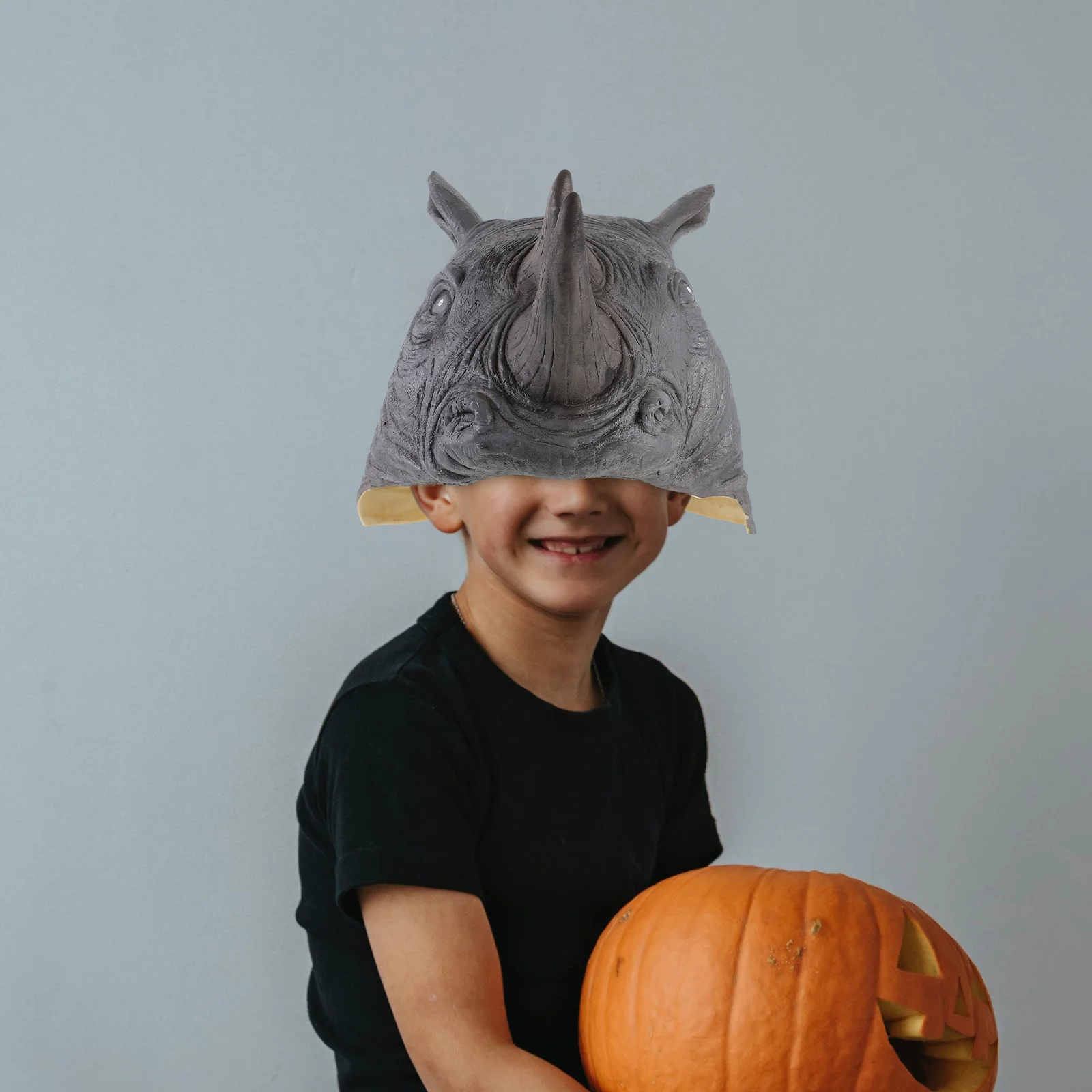 Halloween Rhino Animal Headwear Vivid Latex Cosplay Mask for Party Performance Trick Photo Props Halloween Cap