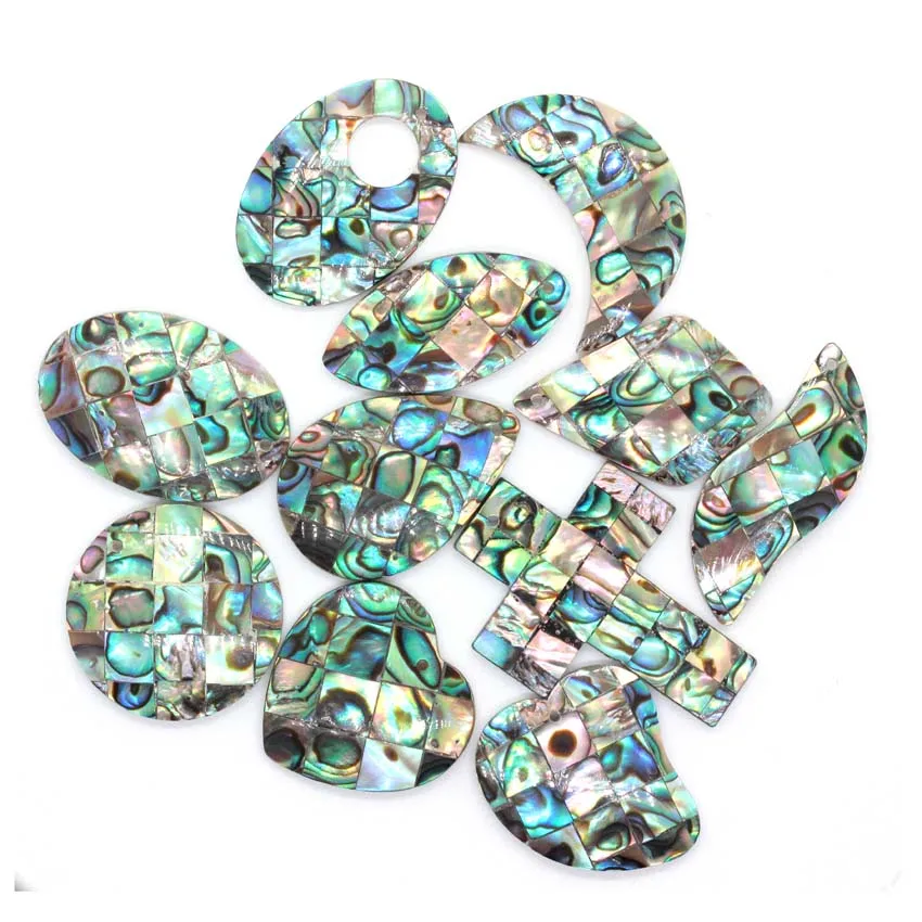 Natural Abalone Shell Pendants For Women Mother of Pearl Splicing Abalone Shell Exquisite Charms For Jewelry Making Accessories