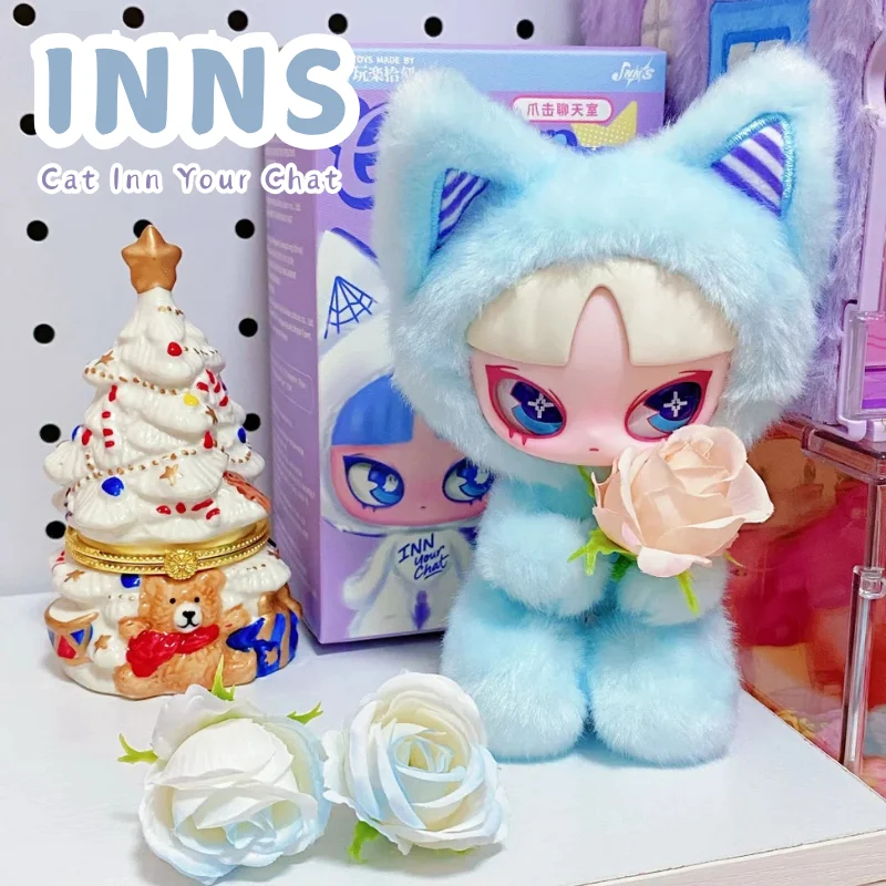 INNS القط نزل الدردشة الخاصة بك سلسلة صندوق أعمى الفينيل أفخم القط دمية المفاتيح قلادة حلية تحصيل العصرية اللعب الهدايا