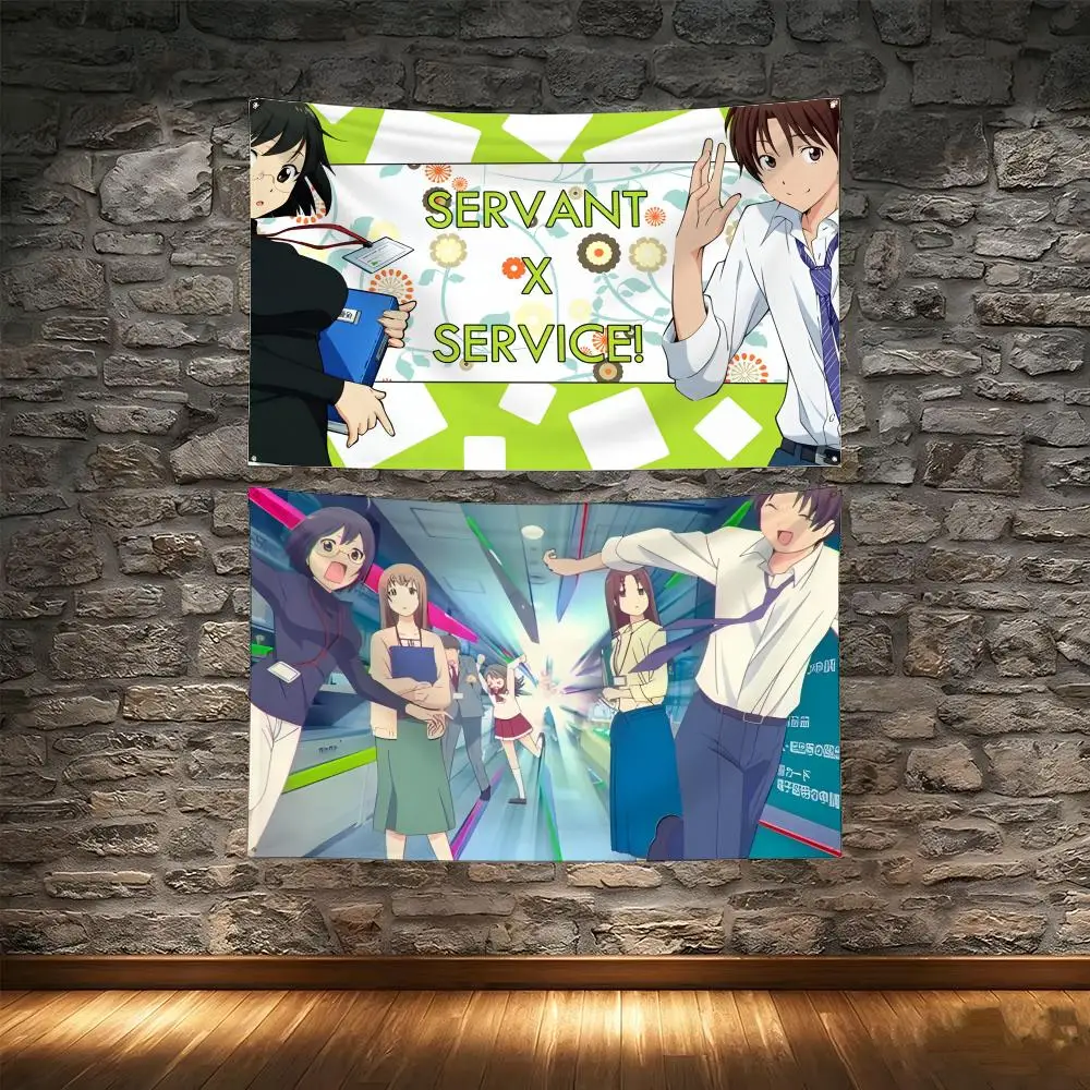Comedy Anime S-Servant X Service Flags Tapestry Creative Pattern Photo Living Room Wall Art Party Outdoor Decor
