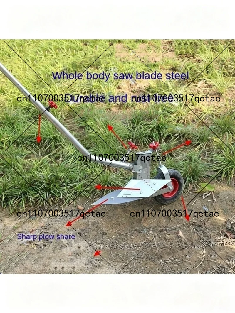 Manual Hand Plow Cultivator for Gardening, Soil Loosening, Digging and Ditching Tool