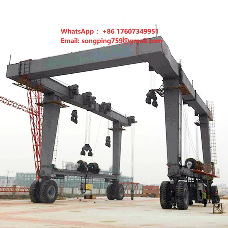 5T Portable Adjustable Gantry Crane High Performance PLC Controlled CE Certified Marine Hoist Motor Gearbox Engine Shipyard