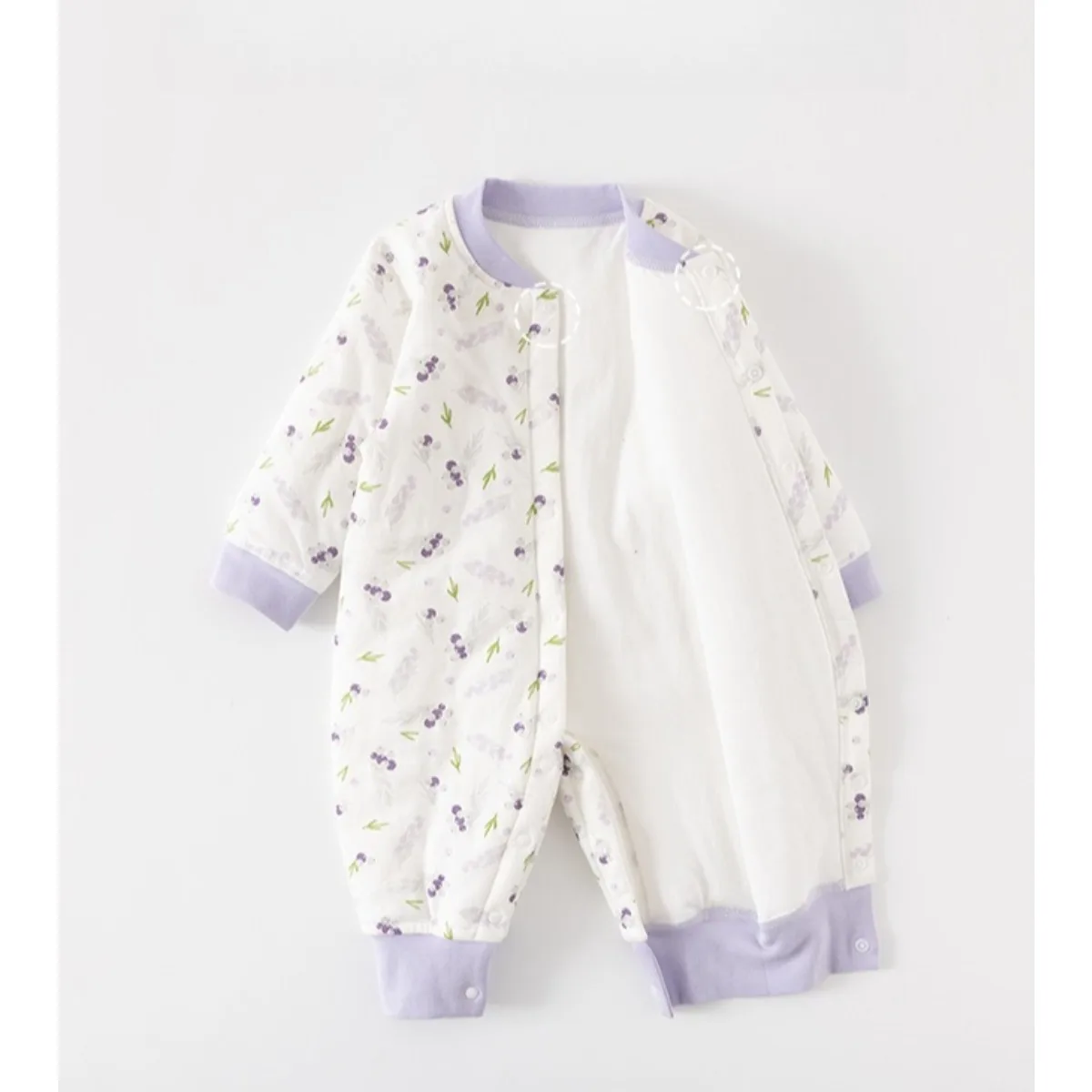 طفل رضيع الخريف الشتاء وزرة الوليد الطفل 6-18 أشهر لينة القطن الخالص قطعة واحدة منامة الرضع فتاة 2026 نموذج جديد بذلة