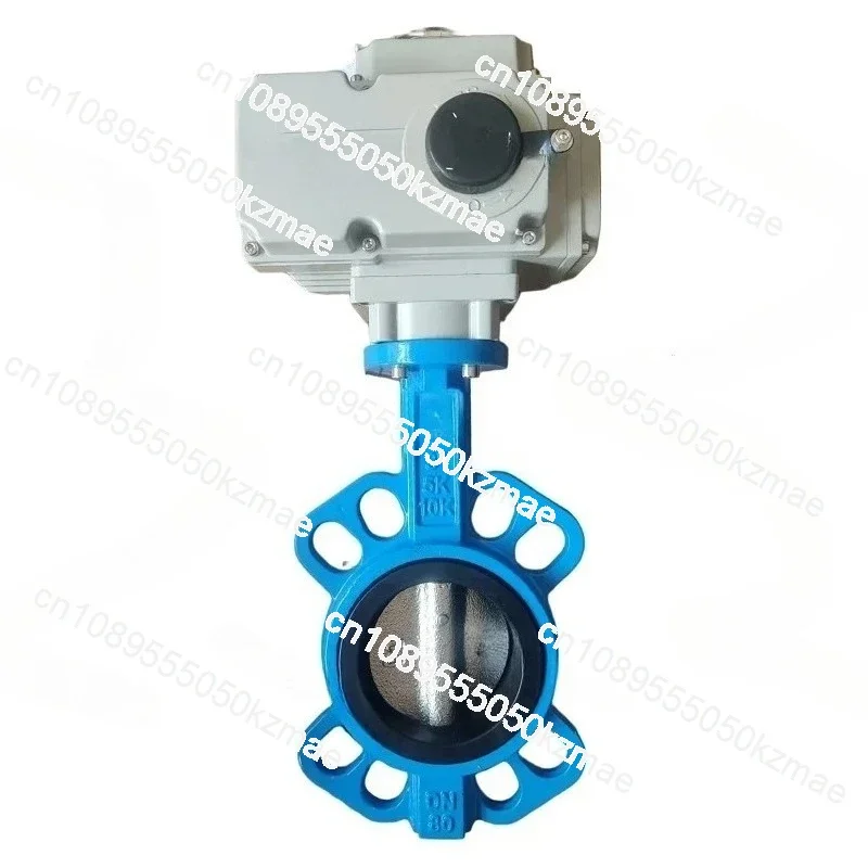 220V Electric Butterfly Valve D971X-16 PN16, Flange Ductile Iron Soft Seal DN50-200 for Water HVAC Industrial