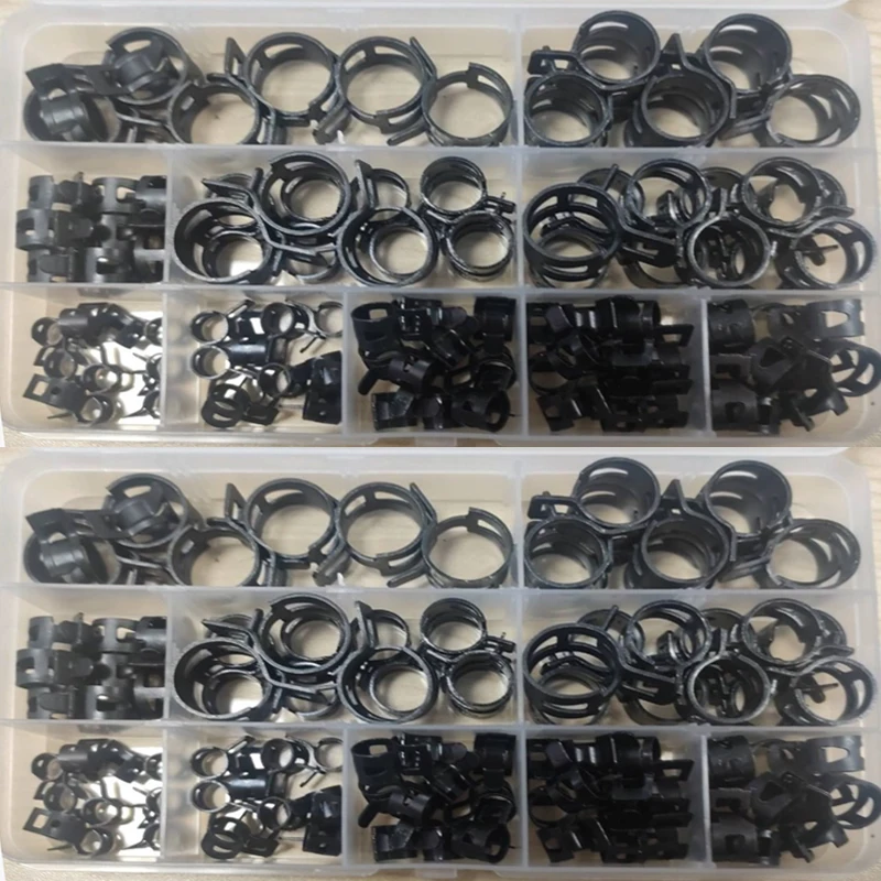 

100Pcs Vacuum Spring Fuel Oil Water Black Hose Clip Pipe Tube for Band Clamp Metal Fastener M6 M7 M8 M9 M10 M11 M12 M14 M15M17