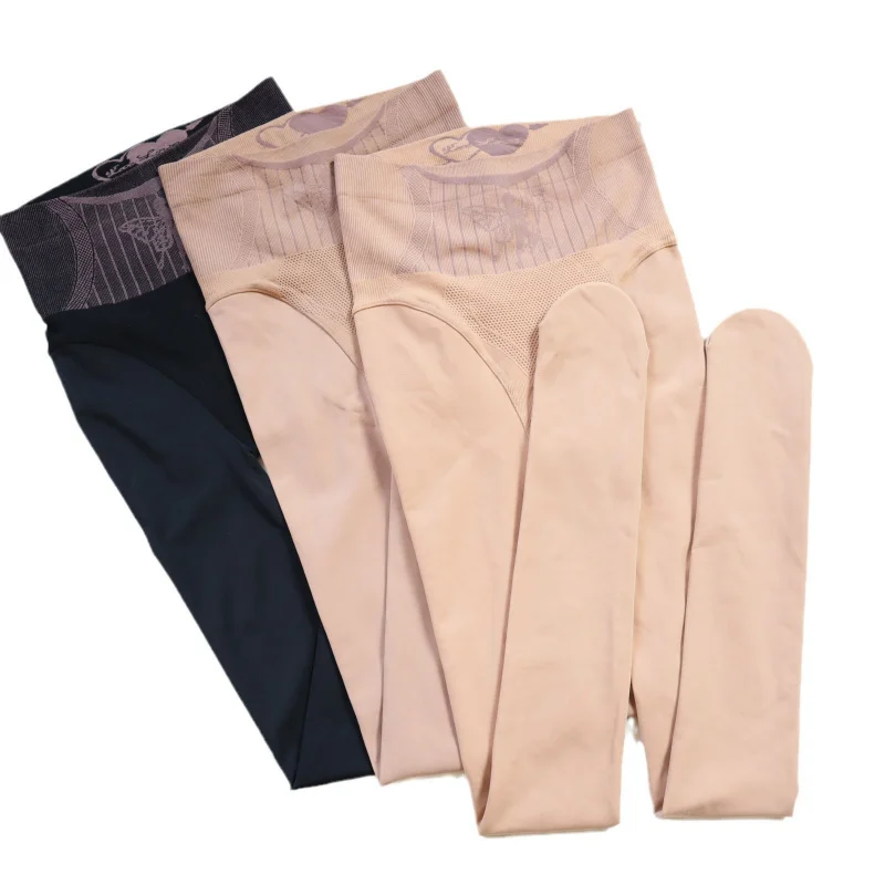 Pantalon une pièce taille haute épais doublé polaire, brillant, artefact à jambes nues, Leggings Anti-accroc, culotte féerique de fleurs, nouvelle collection