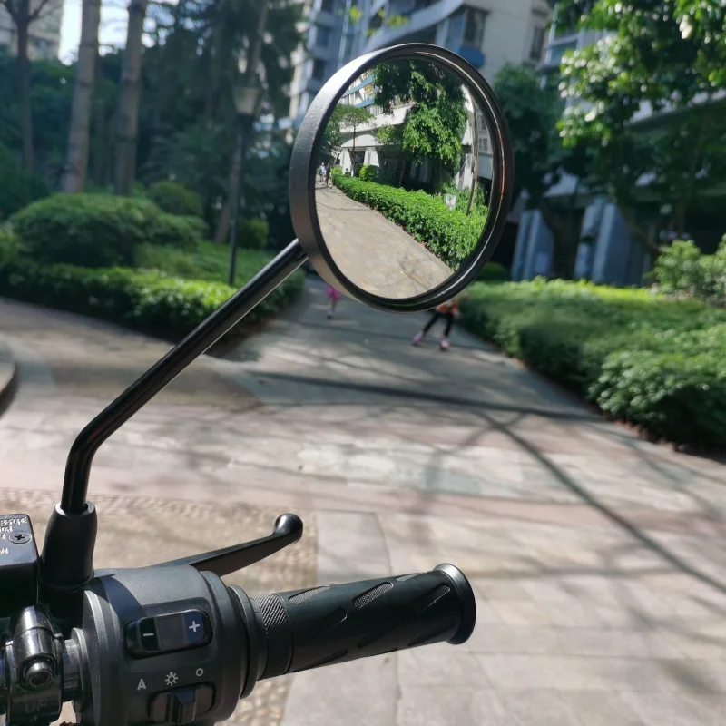 Motorcycle Mirrors Universal 8mm Scooter E-Bike Cafe Racer Retro Rearview Mirrors Adjustable HD Vision ABS Round Side Mirror image 6