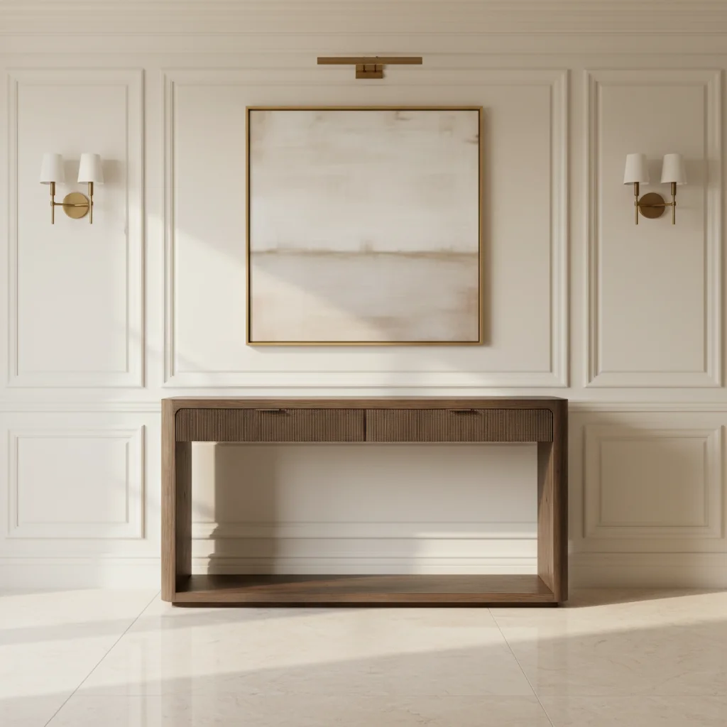 

#Luxury Modern Living Room Furniture Entrance Table Set Oak Wood Console Table