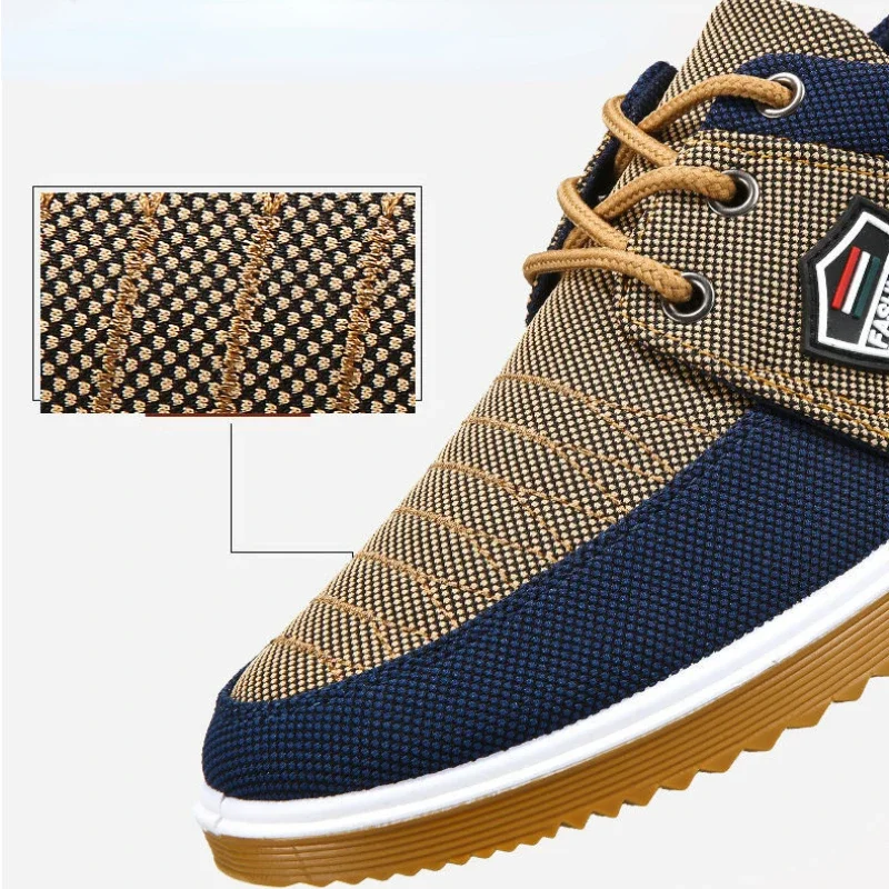 2024 New Men\'s Canvas Shoes Mesh Breathable Man Casual Sneakers Classic Fashion Men Vulcanized Shoes Lace-up Flat Sneakers Male